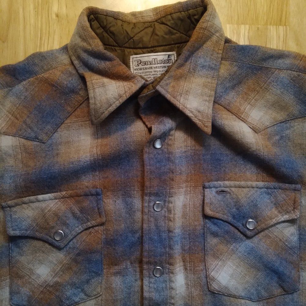 Vintage Pendleton High Grade Western Flannel Wool Button Down Shirt